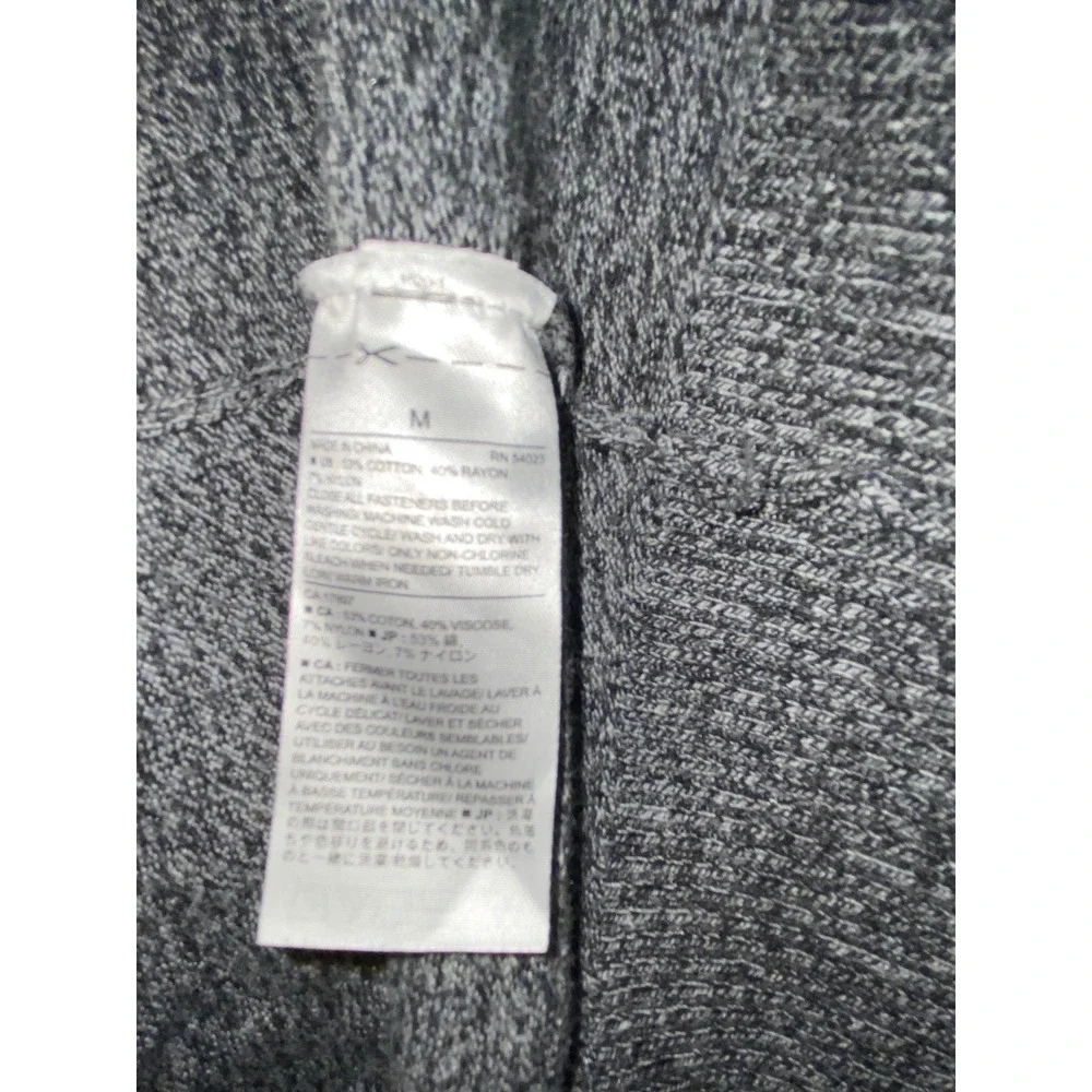 Banana Republic Full Zip Hoodie Mens Medium Grey Marled Cotton Rayon Sweater